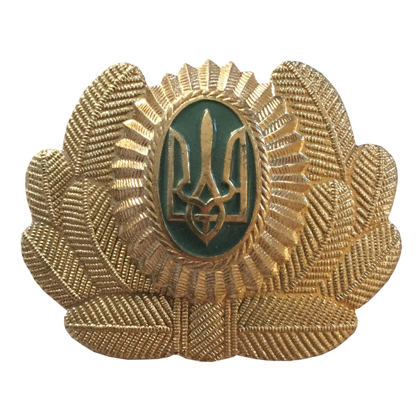 Ukraine Army Military Trident Officers Uniform Ushanka Hat Cap Beret Large Metal Badge