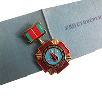 Soviet Russian CHERNOBYL LIQUIDATOR USSR Original Medal Badge with Document