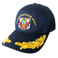 Blue Summer Baseball Cap with Soviet Russian Navy Logo