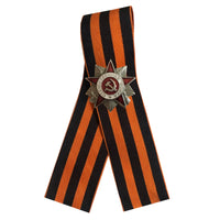 St. George Ribbon 9 May WW2 Russian Victory Day - Silver Colour Order of Great Patriotic War Miniature pin Badge