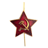 Soviet USSR Russian Army Military Big Red Star Ushanka Hat Cap Beret Metal Badge