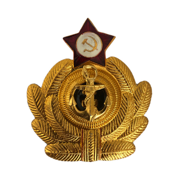 Original Soviet Navy Officer Cap Hat Badge USSR Military Naval Cockade