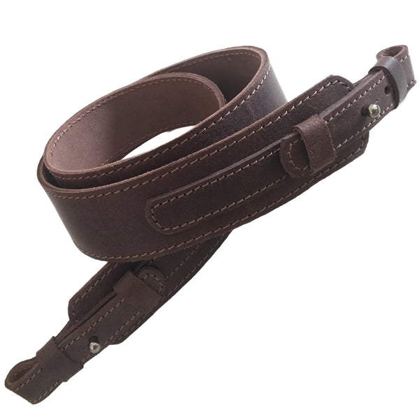 Brown Leather Hunting Rifle Plain Wide Sling Shotgun Air Gun Strap
