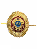 Original sowjetisches russisches UdSSR-Abzeichen MILITSIYA Polizeioffizier-Uniform-Mütze