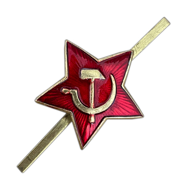 Soviet USSR Russian Army Military Red Star Ushanka Hat Cap Beret Metal Badge