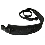 Black Braided Leather Hunting Rifle Sling Prism Shape Strap