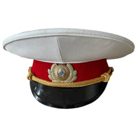 Russian USSR Militia Officer Summer Uniform Visor Hat Military Soviet Peaked Cap
