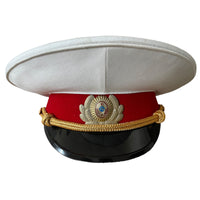 Russian USSR Militia Officer Summer Uniform Visor Hat Military Soviet Peaked Cap