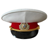 Russian USSR Militia Officer Summer Uniform Visor Hat Military Soviet Peaked Cap