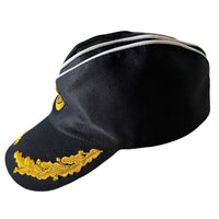 Russian Navy Black Pilotka Garrison Style Baseball Cap Soviet Navy Embroidery