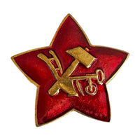 Russian RKKA Soviet Red Army Military Metal Enamel Pin Badge Star Hammer Plough