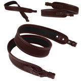Premium-Klasse, braunes Leder, schwarzes Neopren, Gewehrriemen, Luftgewehrriemen, Jagdschießen
